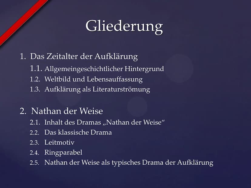 Nathan der Weise und das Zeitalter der Aufklärung
Das Zeitalter der Aufklärung
Allgemeingeschichtlicher Hintergrund
Starke Denkbewegung währ