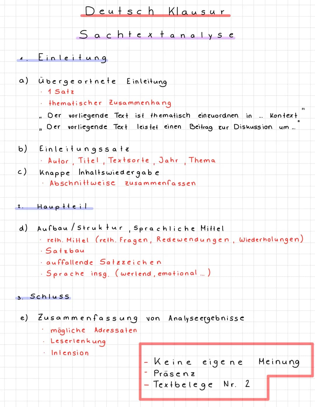 b)
c)
2.
Einleitung
3.
a) übergeortnete Einleitung
1 Satz
thematischer Zusammenhang
Der vorliegende Text ist thematisch einzuordnen in
Konte