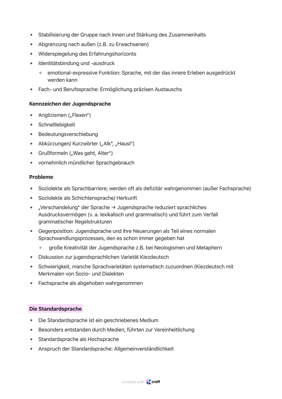 1. Sprachvarietäten und ihre gesellschaftliche Bedeutung
2. Merkmale und Verbreitung von Dialekten
3. Jugendsprache und weitere Soziolekte
4