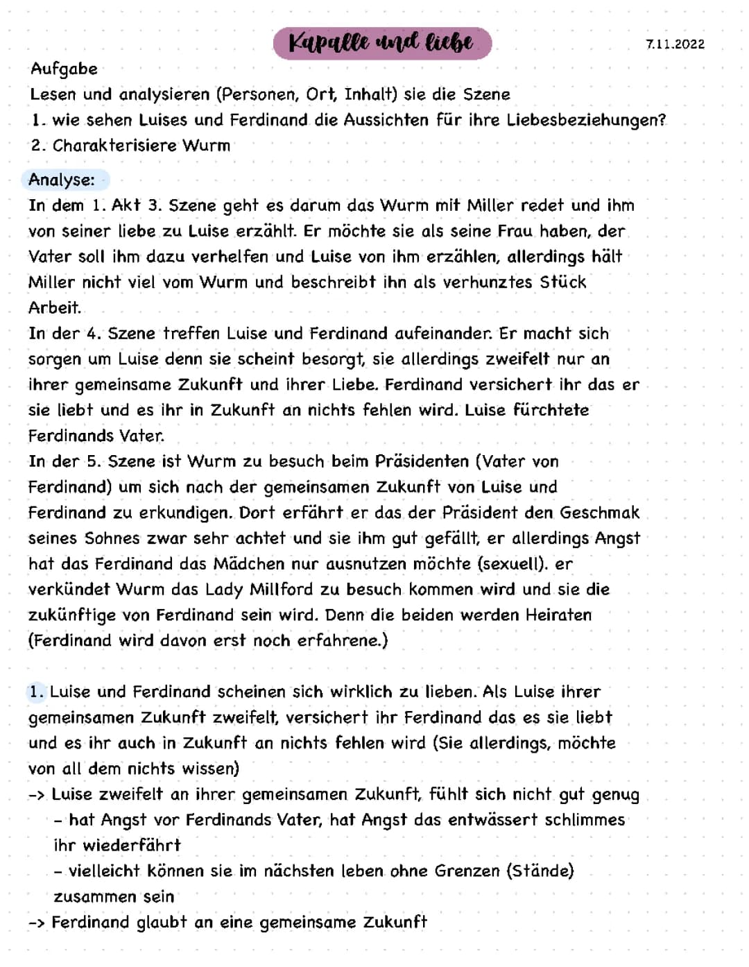 Kabale und Liebe: Zusammenfassung, Szenenanalyse und Charakterisierungen für Schüler