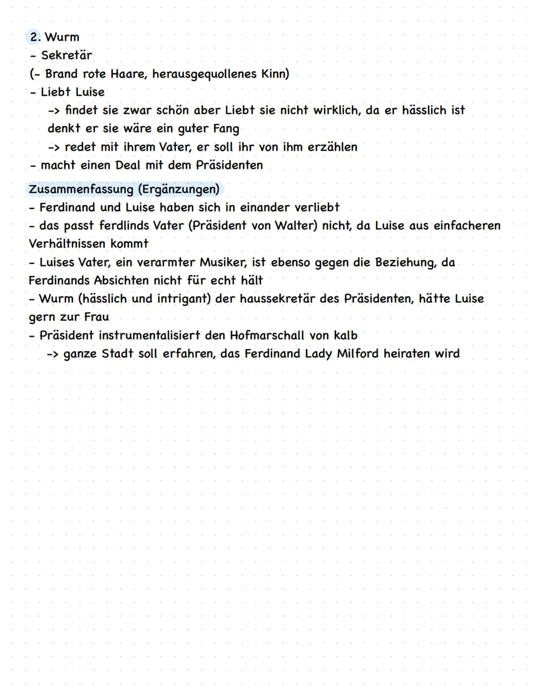 Kapalle and liebe
Aufgabe
Lesen und analysieren (Personen, Ort, Inhalt) sie die Szene
1. wie sehen Luises und Ferdinand die Aussichten für i