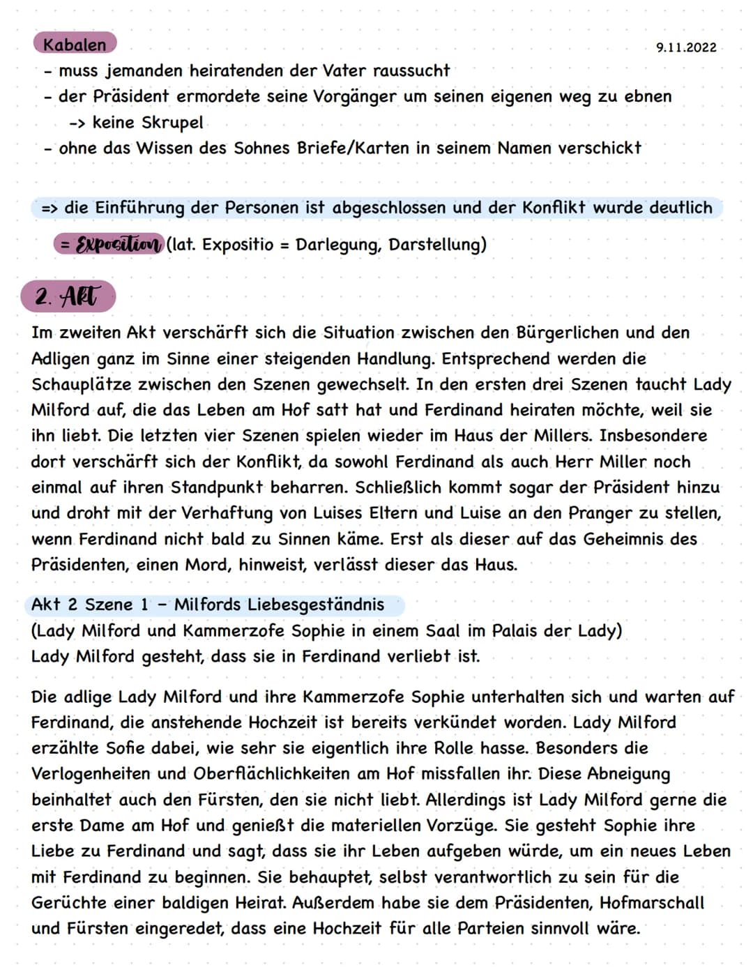 Kapalle and liebe
Aufgabe
Lesen und analysieren (Personen, Ort, Inhalt) sie die Szene
1. wie sehen Luises und Ferdinand die Aussichten für i