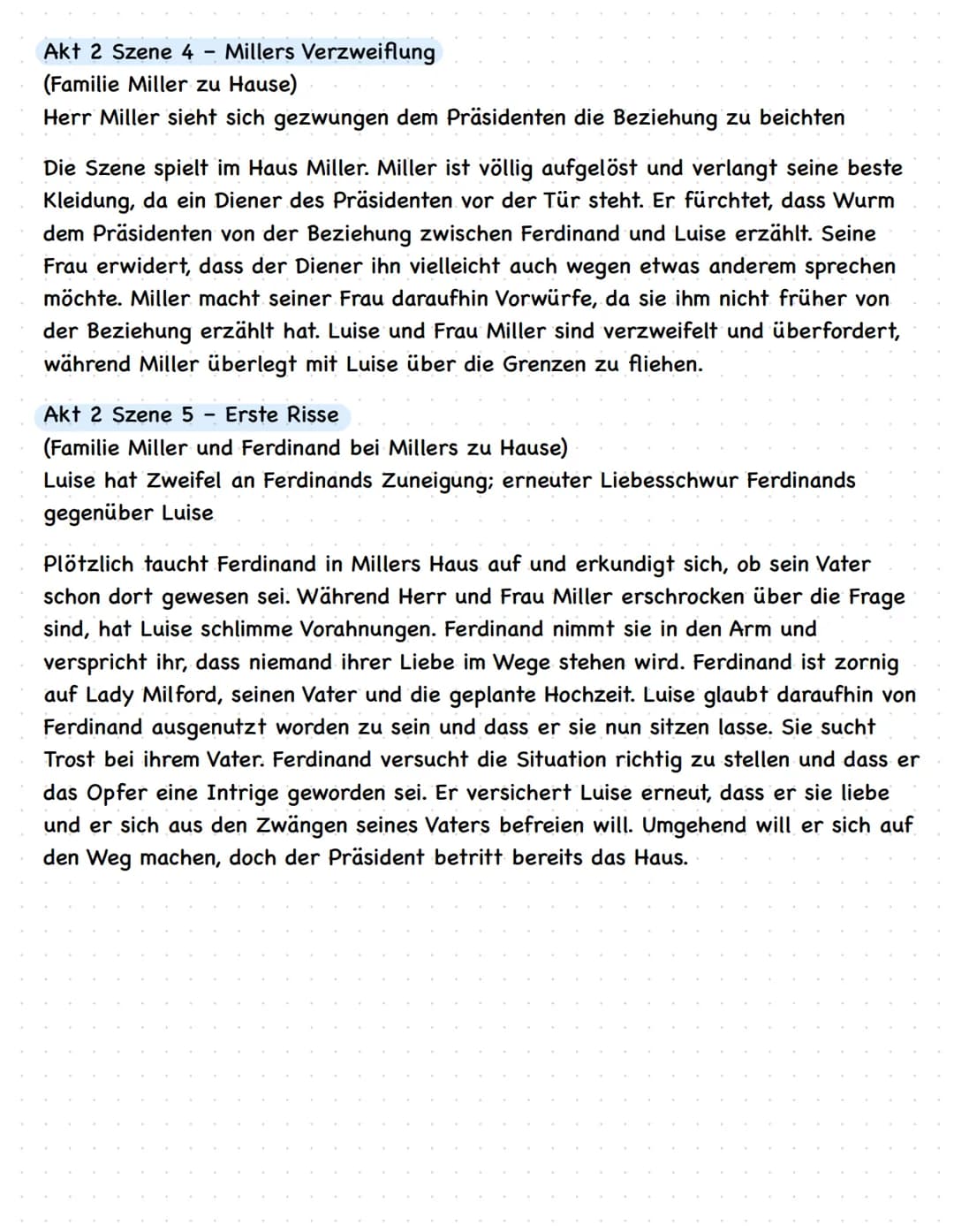 Kapalle and liebe
Aufgabe
Lesen und analysieren (Personen, Ort, Inhalt) sie die Szene
1. wie sehen Luises und Ferdinand die Aussichten für i