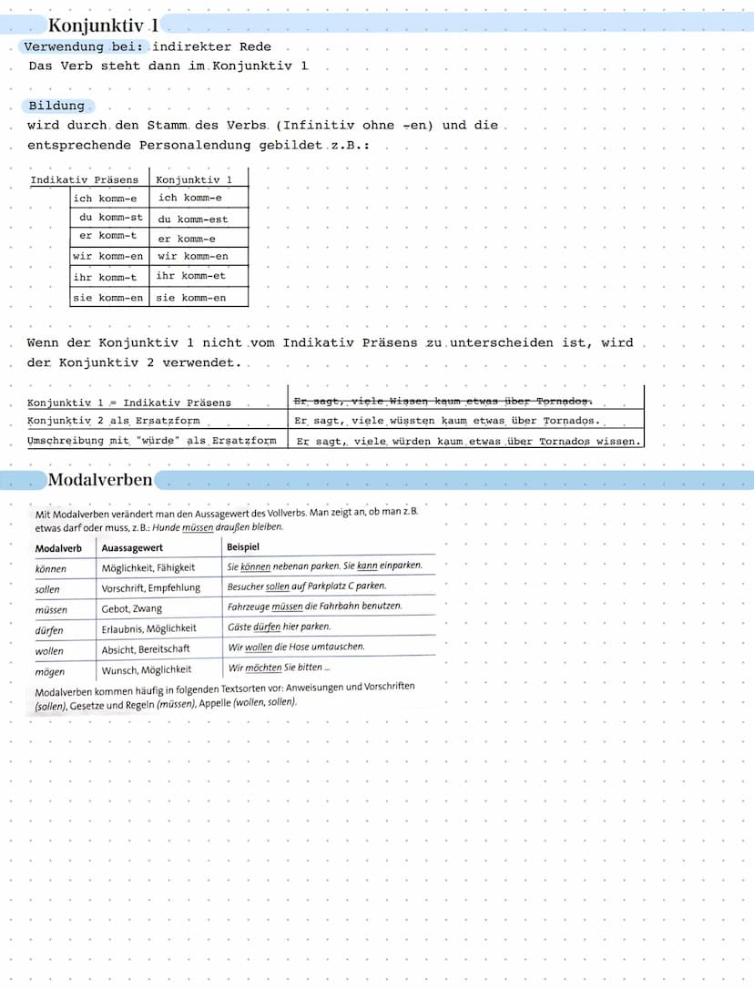 Konjunktiv. 2
Verwendung, bei...
Deutsch Lernzettel
unwirklichen (irreal).. Aussagen
nur vorgestellten
unwahrscheinlichen
gewünschten
höflic