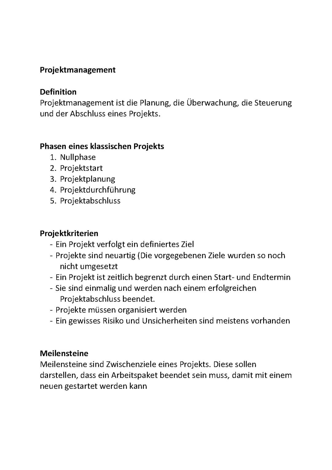 Projektmanagement 