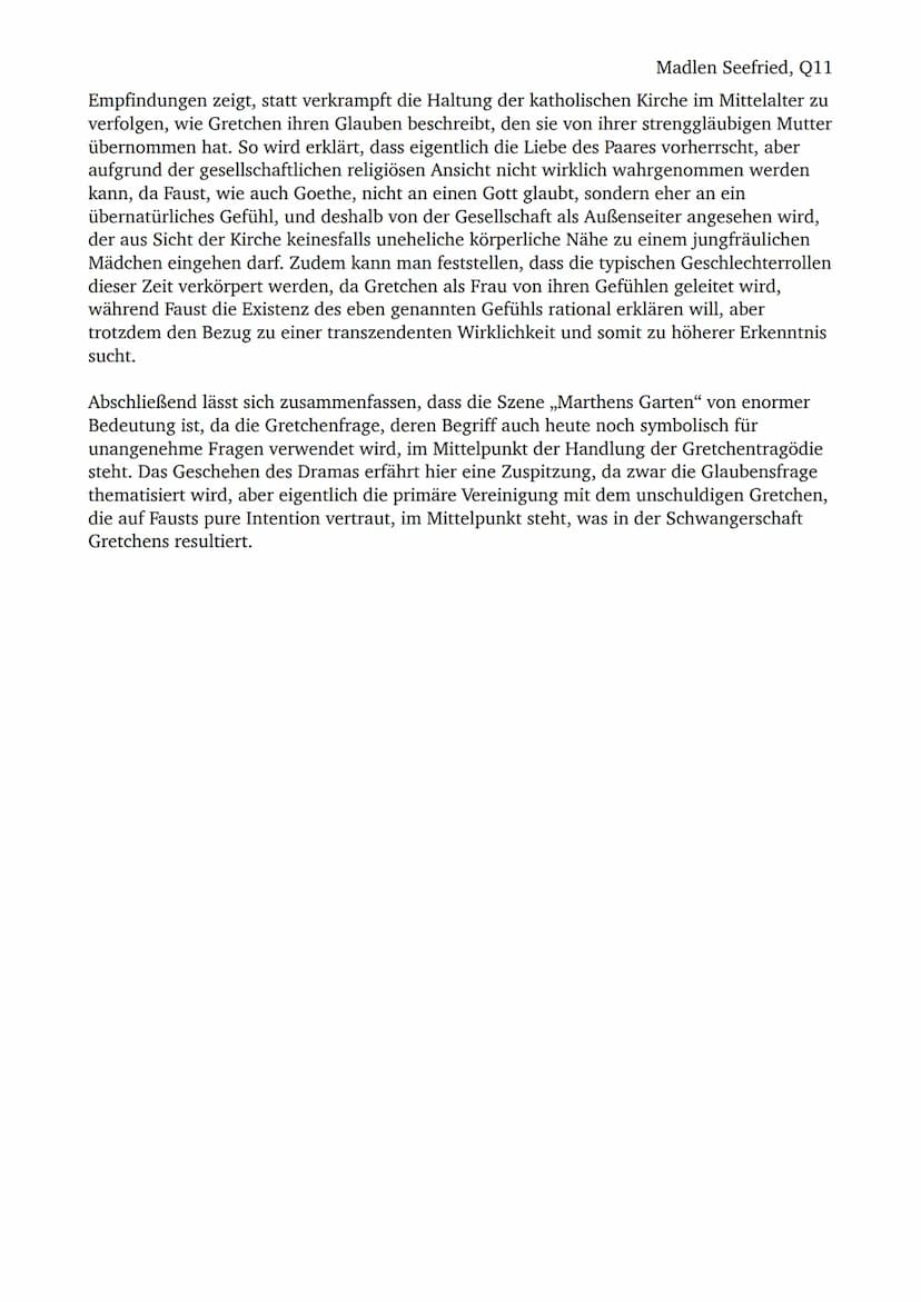 Madlen Seefried, Q11
Übungsaufsatz Dramenanalyse: Marthens Garten
Im Zeitraum des 18. bis 19. Jahrhunderts erfuhr die deutsche Literatur unt