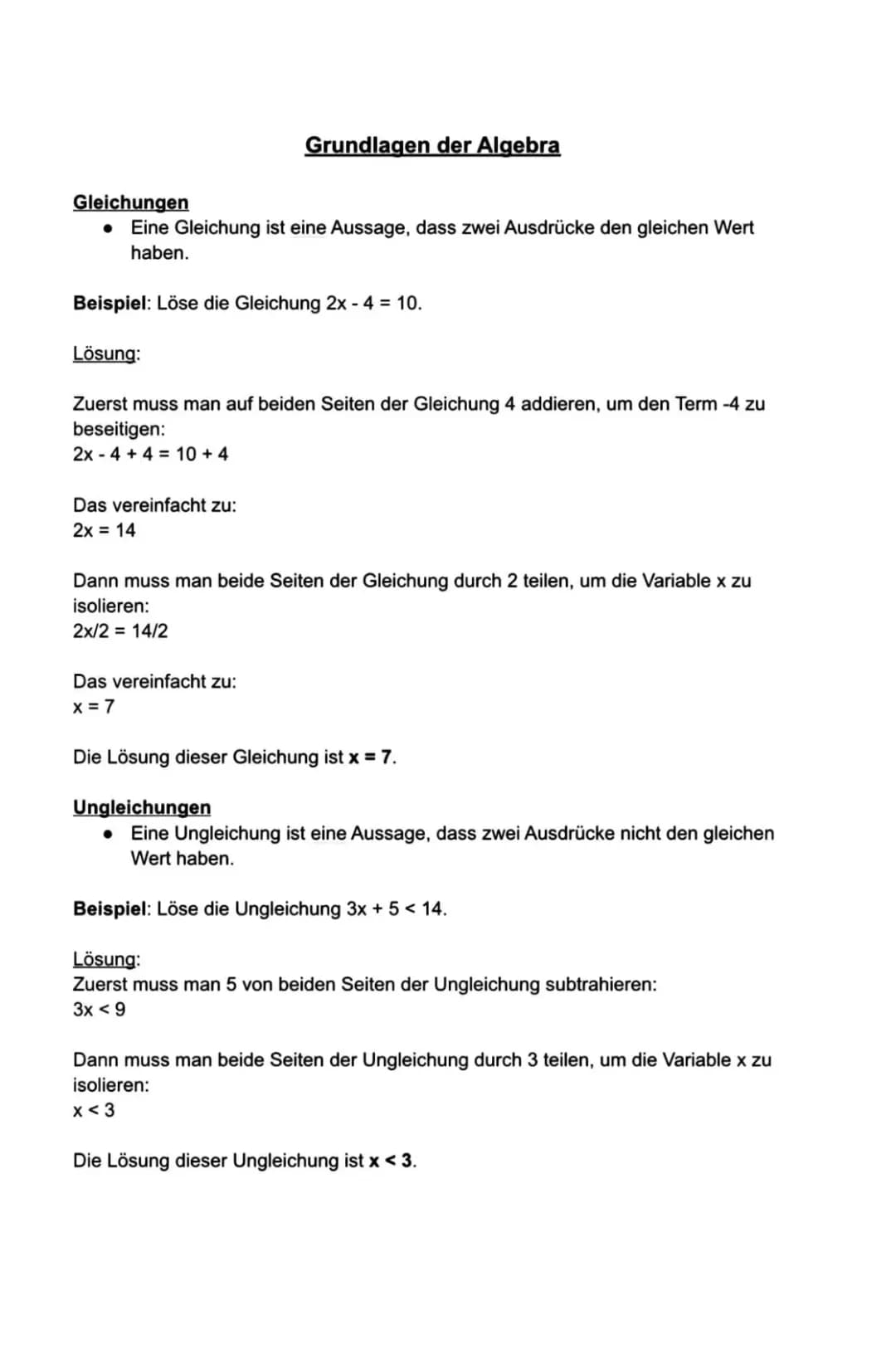 Grundlagen der Algebra