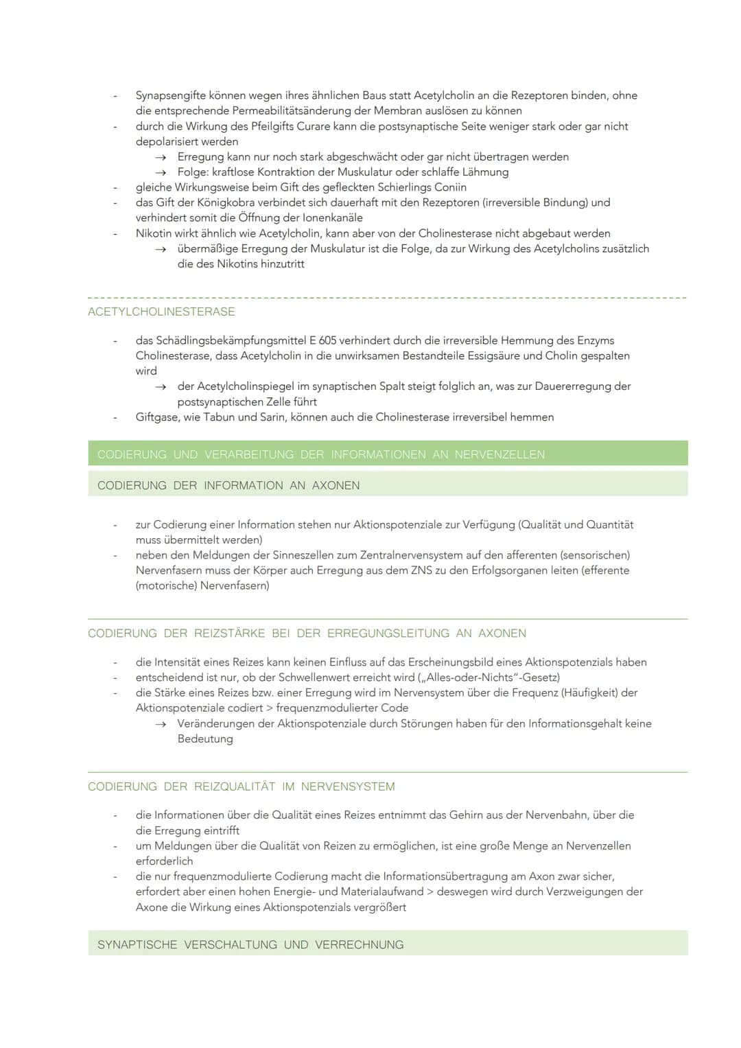 INFORMATIONSVERARBEITUNG IM NERVENSYSTEM
BAU UND FUNKTION EINER NERVENZELLE
Sinneszellen können aus der Umgebung auftreffende Reize in elekt