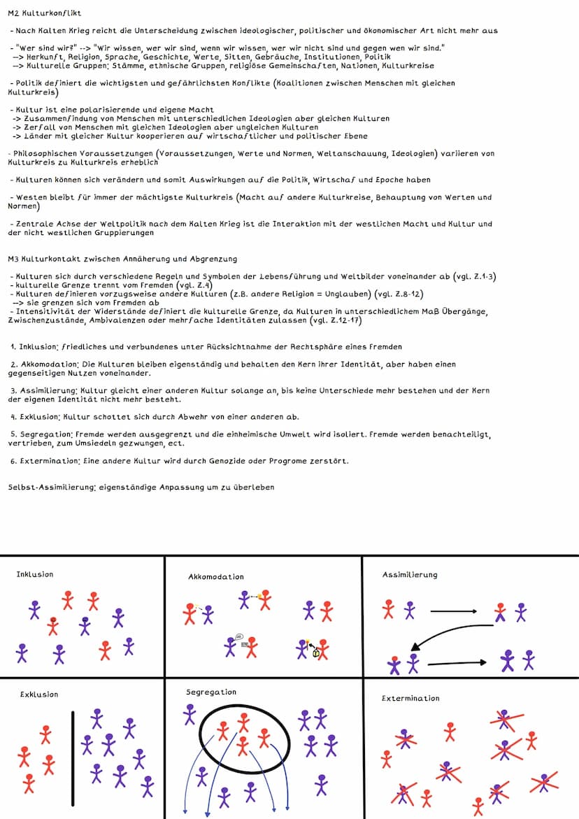 Kulturkontakt
2.1: Kulturkontakt und Kulturkonflikt
- jeder gehört einer bestimmten Kultur bzw. einem Kulturkreis an
- Kontakte von verschie
