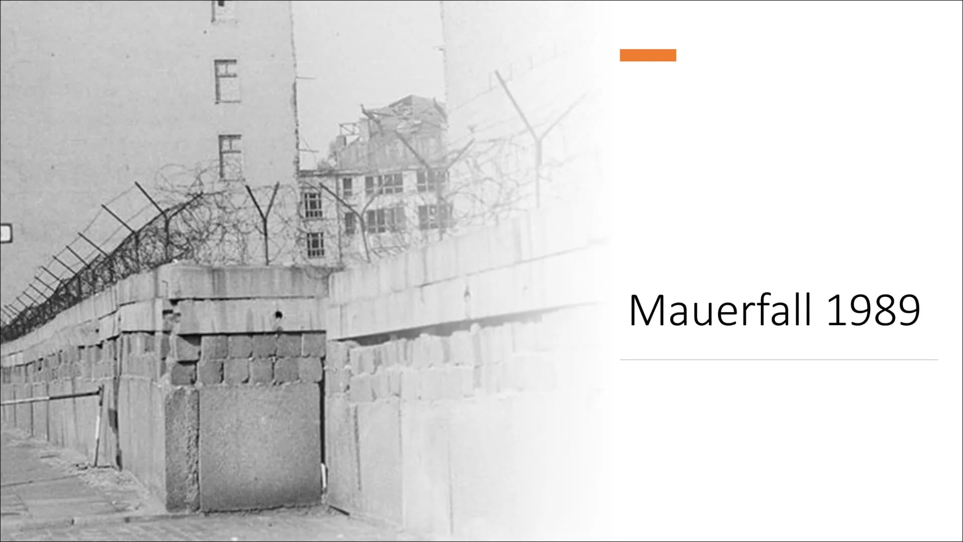 E
Mauerfall 1989 Gliederung
Vorgeschichte
Ursachen
Verlauf
Folgen
Quellen Vorgeschichte
Entspannungs-
politik von
1963 und
1972
Entspannungs