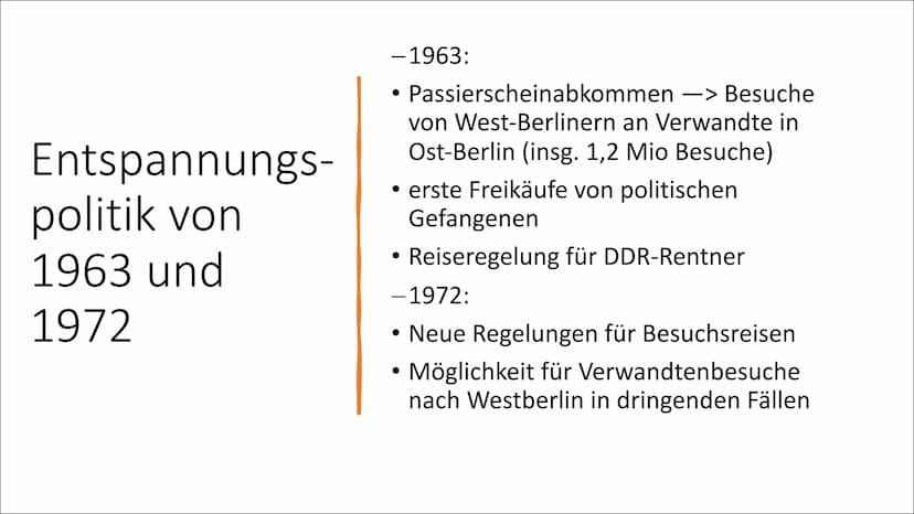 E
Mauerfall 1989 Gliederung
Vorgeschichte
Ursachen
Verlauf
Folgen
Quellen Vorgeschichte
Entspannungs-
politik von
1963 und
1972
Entspannungs