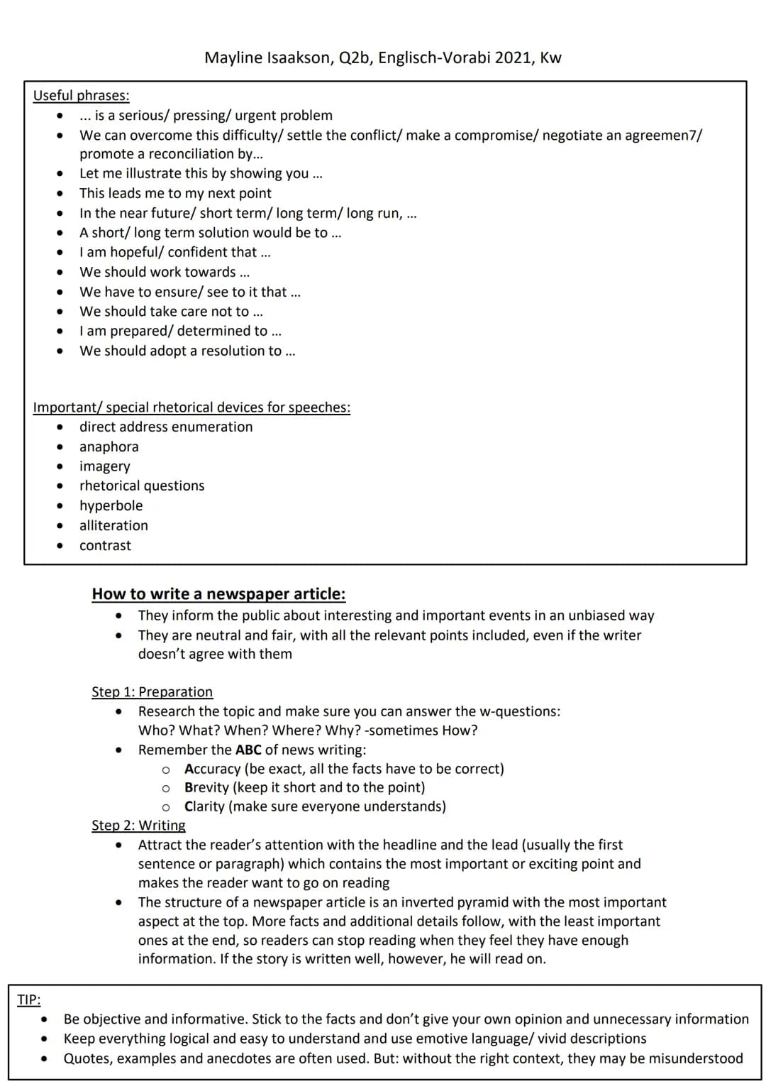 ●
●
●
●
●
●
●
●
●
●
●
How to write a characterisation:
Types of characters:
●
Protagonist/ hero/ heroine = main character
Antagonist another