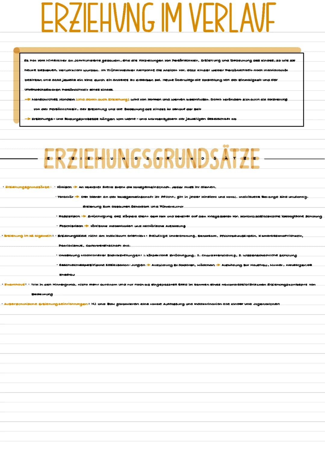Erziehung im Nationalsozialismus: Eine einfache Zusammenfassung der 4 Grundprinzipien und 3 Säulen
