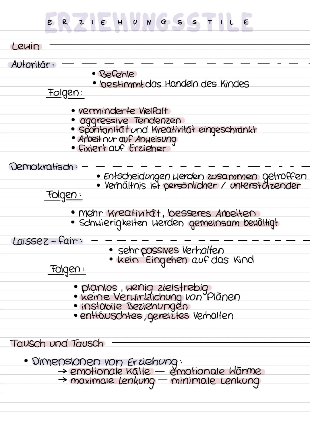 Erziehungsformen 