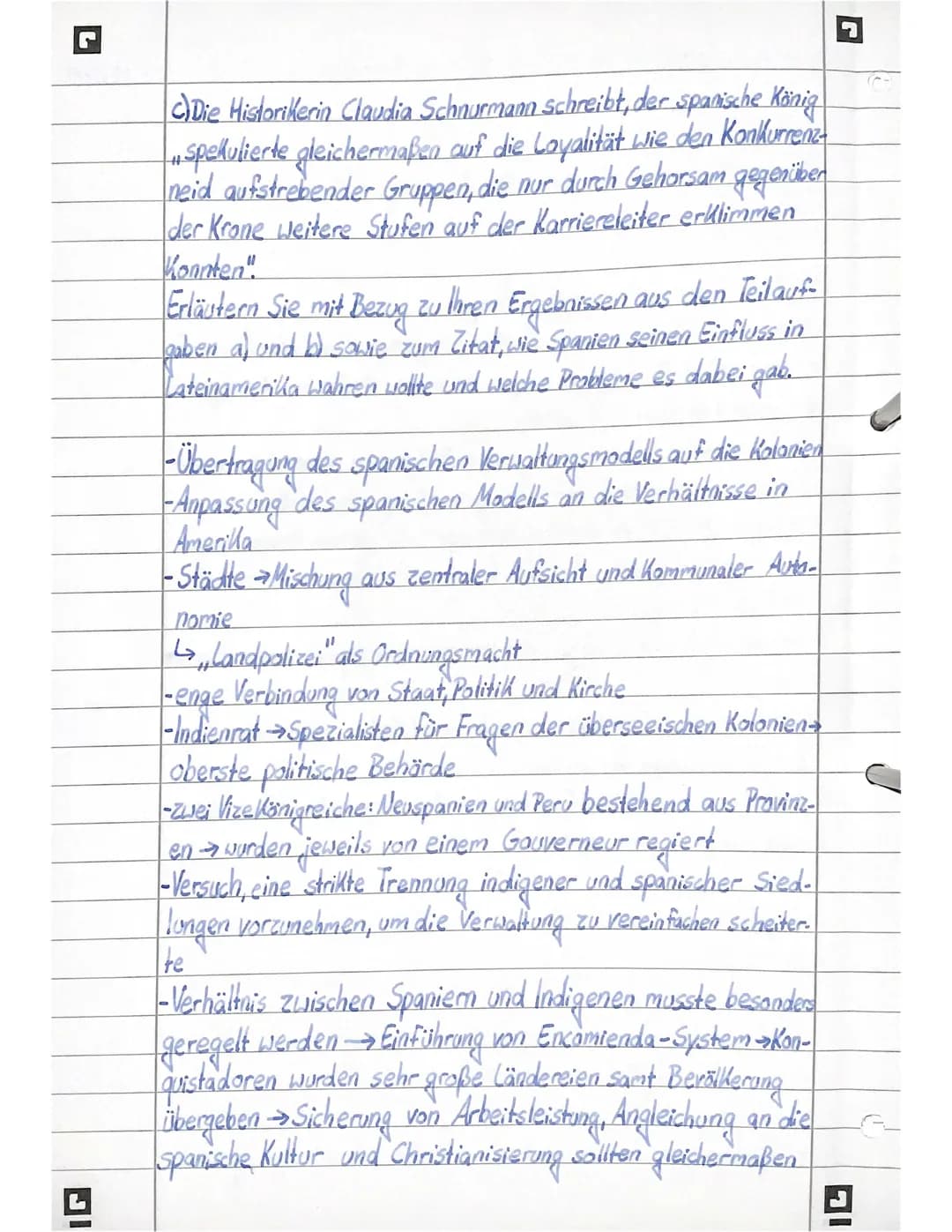 L
IG
5.177. Mr.1 Spanische Herrschaft über die Kolonien
Aufgabe 1
a) Beschreiben Sie die Rolle des Vizekönigs auf der Basis von
M3
erhielt V