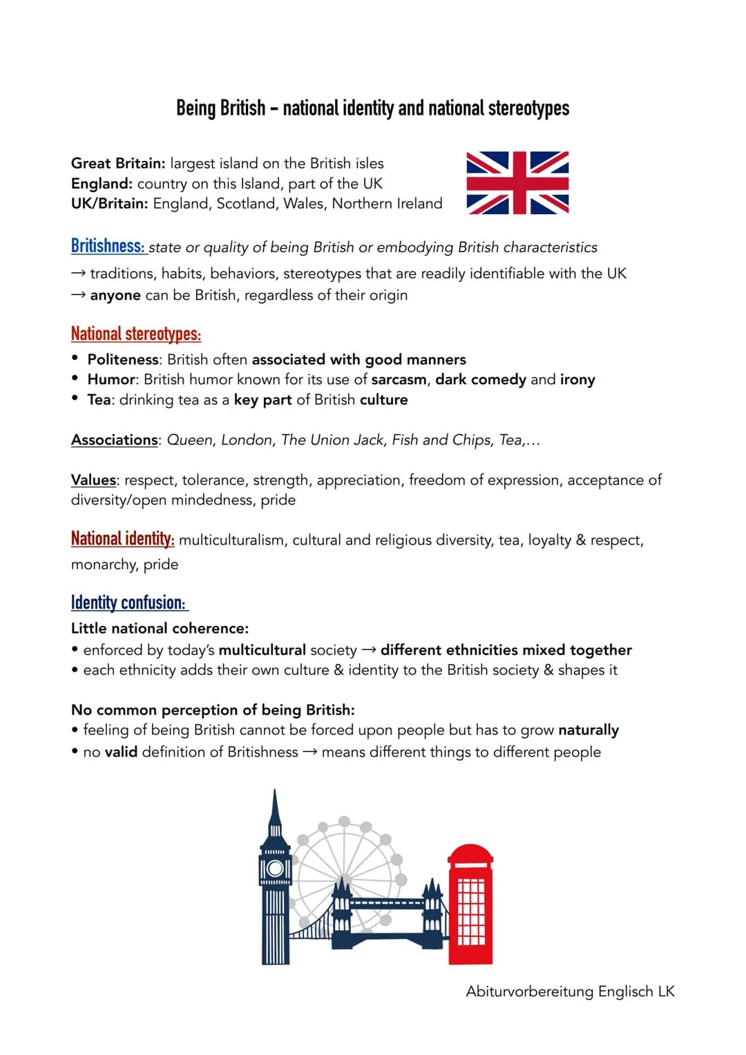 Q2.1 Great Britain - past and present: the character of a nation
Great Britain - tradition and change
• 16th - 19th century: Transatlantic S