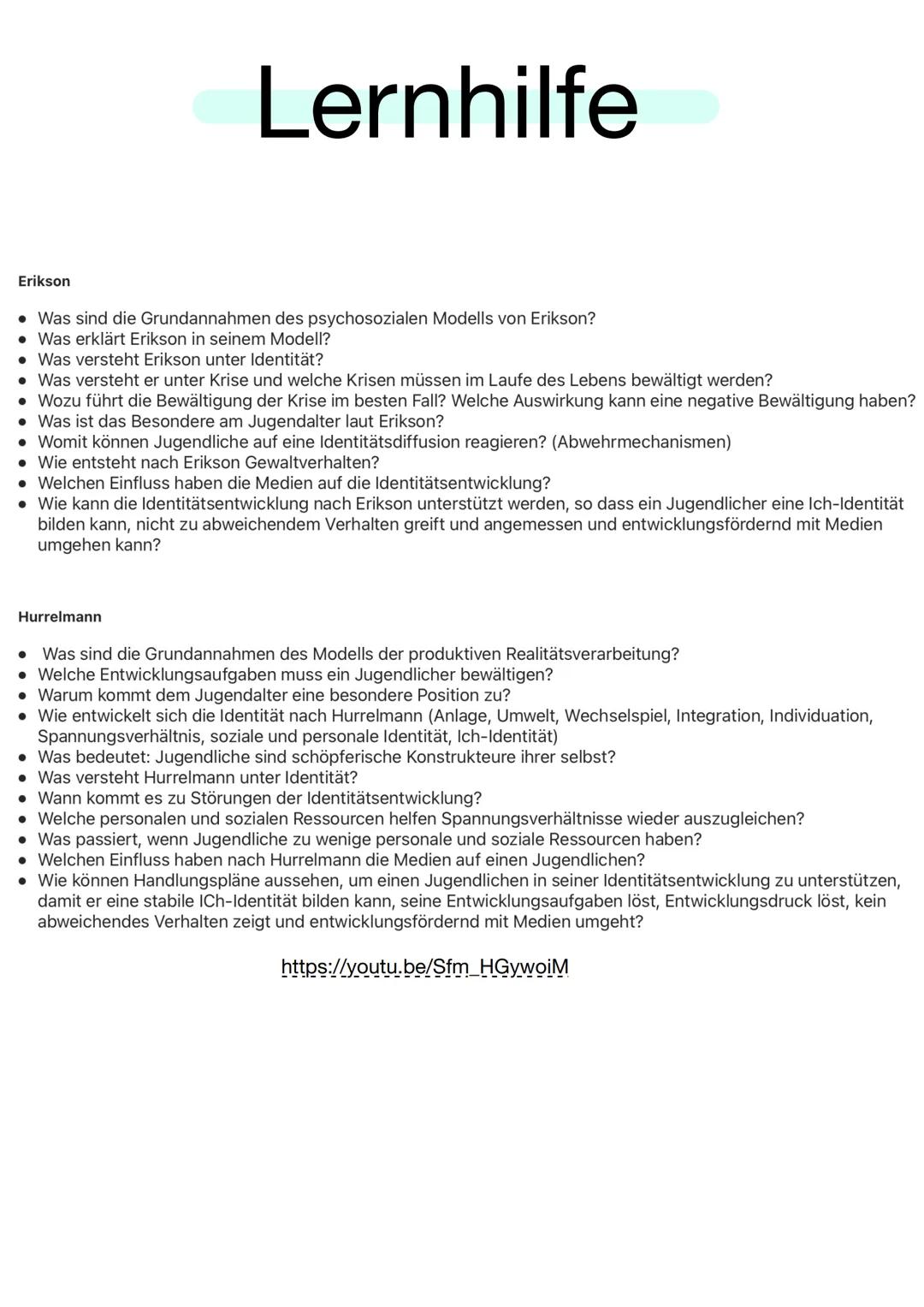 # HURRELMANN

Grundannahmen voraussetzungen
*   Entwicklungsaufgaben als Kind gelöst
*   Ablösung von Eltern
*   Eigenständig, aber Erwachse