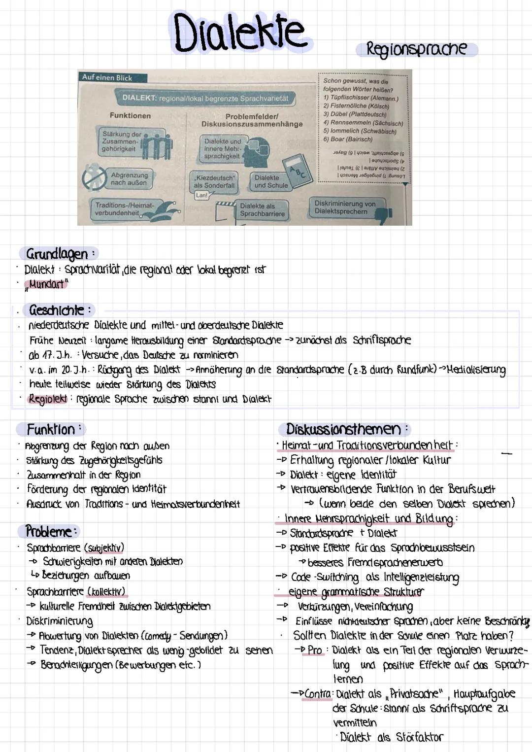 Sprachvarietäten und ihre Bedeutungen - Dialekte & Soziolekte Unterrichtsmaterial PDF