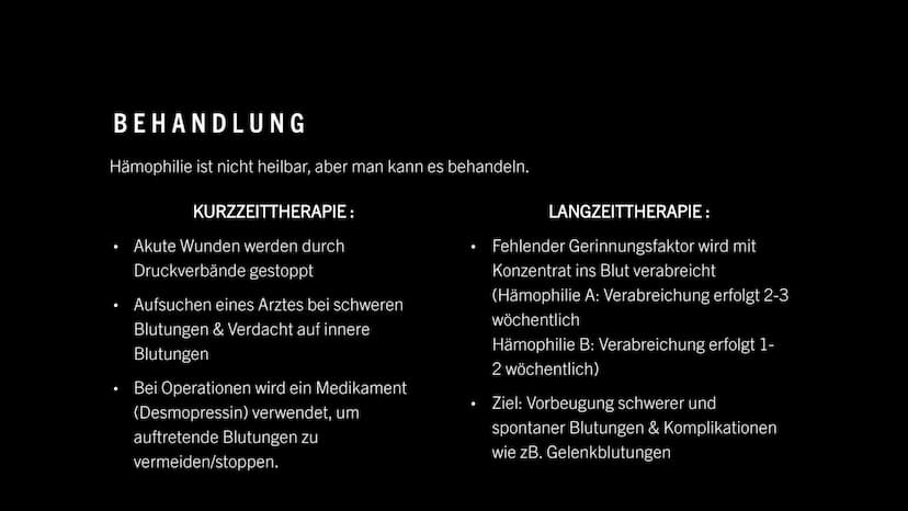 09
99
HÄMOPHILIE
FO
0.0
0
a
0 INHALT:
Was ist Hämophilie ?
Symptome
Formen der Hämophilie
Vererbung der Bluterkrankheit
Behandlung
Quellen W