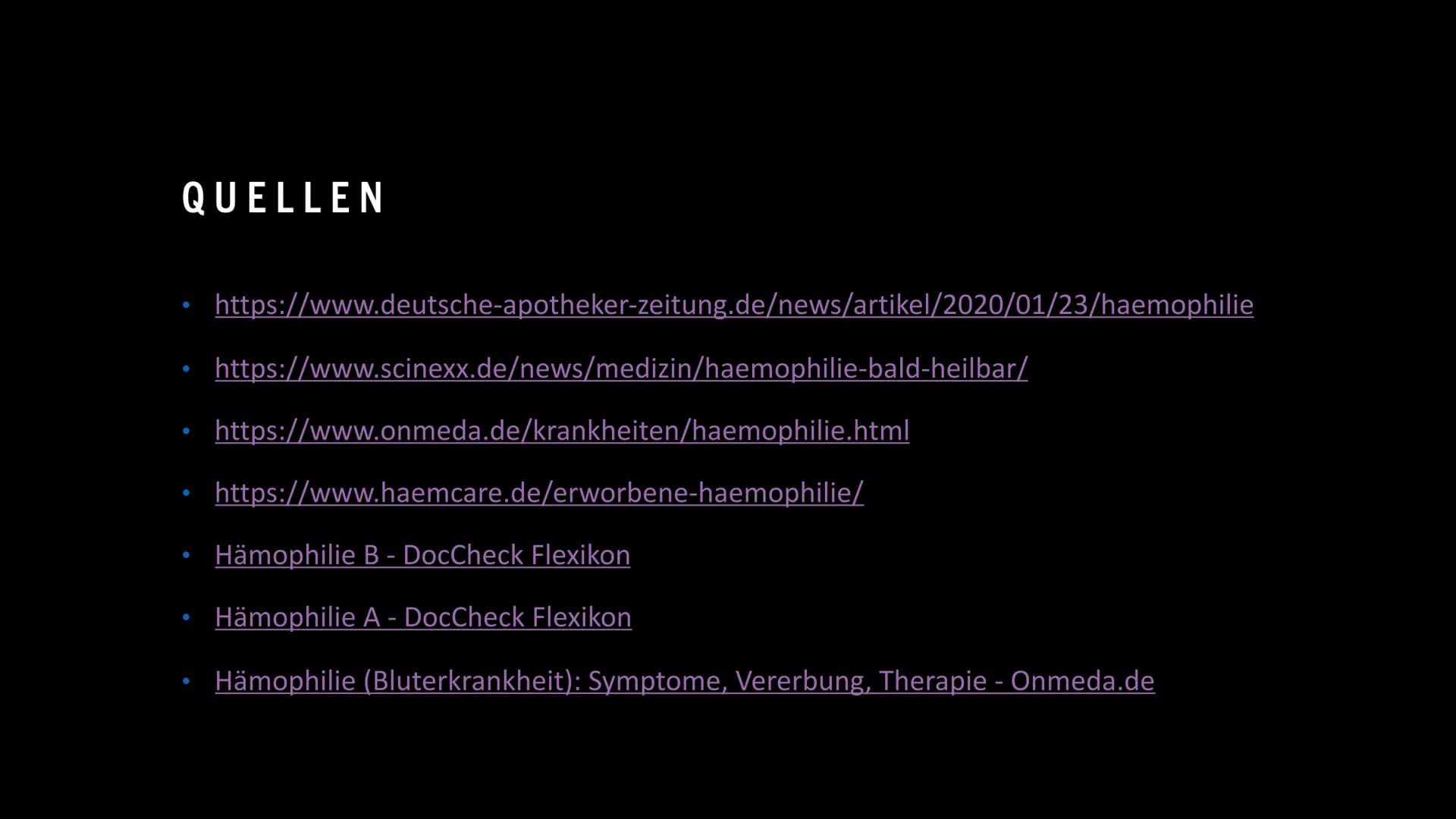 09
99
HÄMOPHILIE
FO
0.0
0
a
0 INHALT:
Was ist Hämophilie ?
Symptome
Formen der Hämophilie
Vererbung der Bluterkrankheit
Behandlung
Quellen W