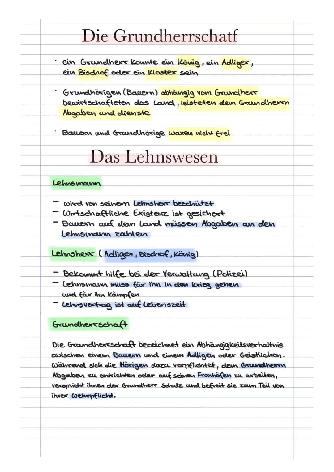 Grundherrschaft und Lehnswesen im Mittelalter - Einfach erklärt