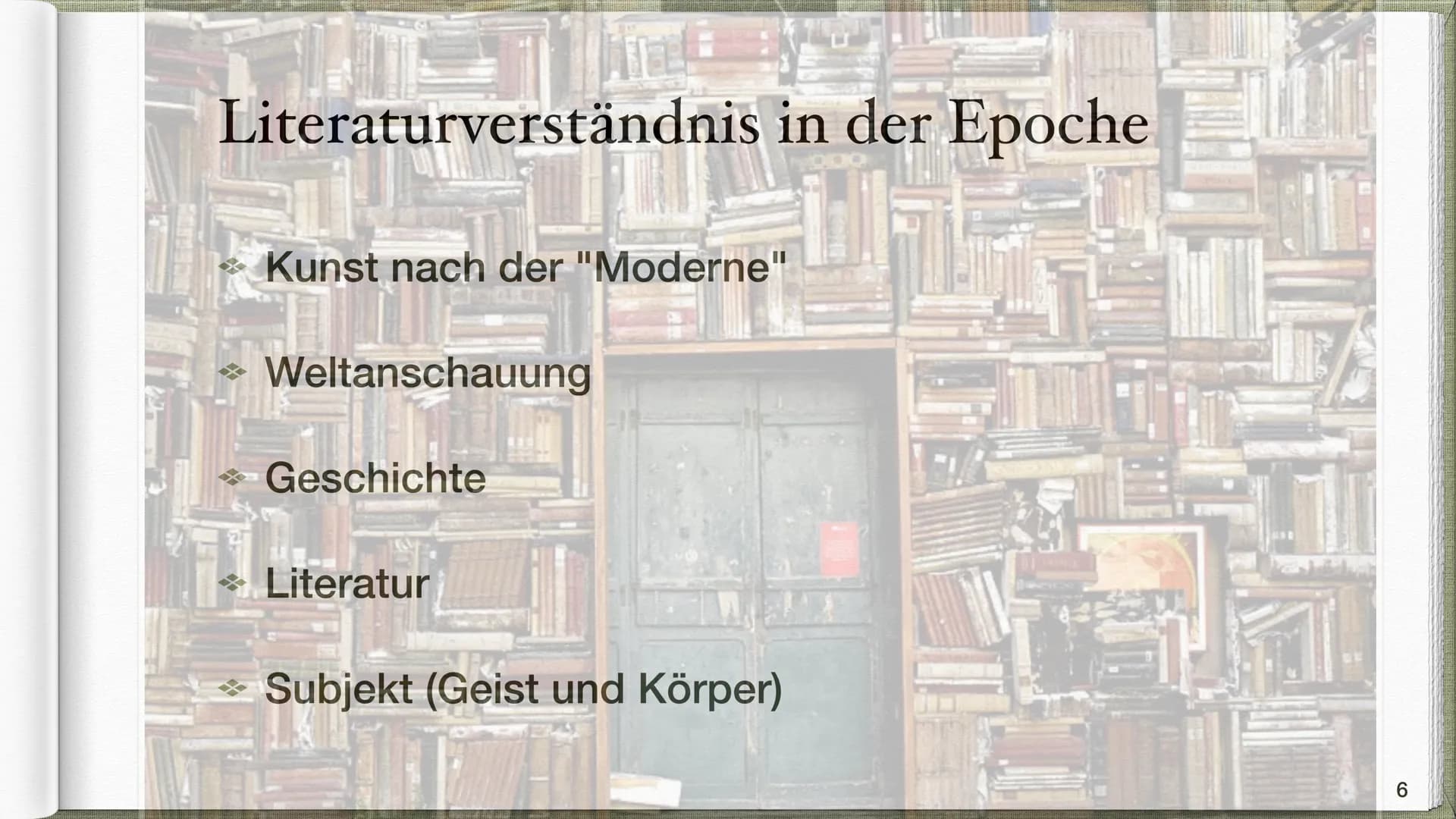 Epoche Postmoderne /
:
Gegenwartsliteratur
Victoria & Natalia Q2 INHALTSVERZEICHNIS
●
Was bedeutet Postmoderne / Gegenwartsliteratur?
Sozial