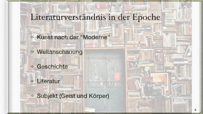 Epoche Postmoderne /
:
Gegenwartsliteratur
Victoria & Natalia Q2 INHALTSVERZEICHNIS
●
Was bedeutet Postmoderne / Gegenwartsliteratur?
Sozial