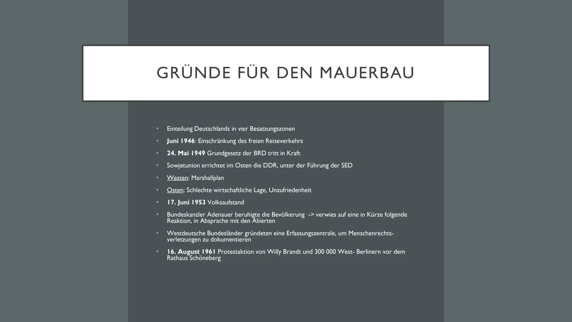 BAU DER
BERLINER
MAUER AGENDA
●
●
●
●
●
●
●
●
Definition
Gründe für den Mauerbau
Der Weg zum Mauerbau
Eckdaten
Aufbau
1961
Fluchtbewegung
To