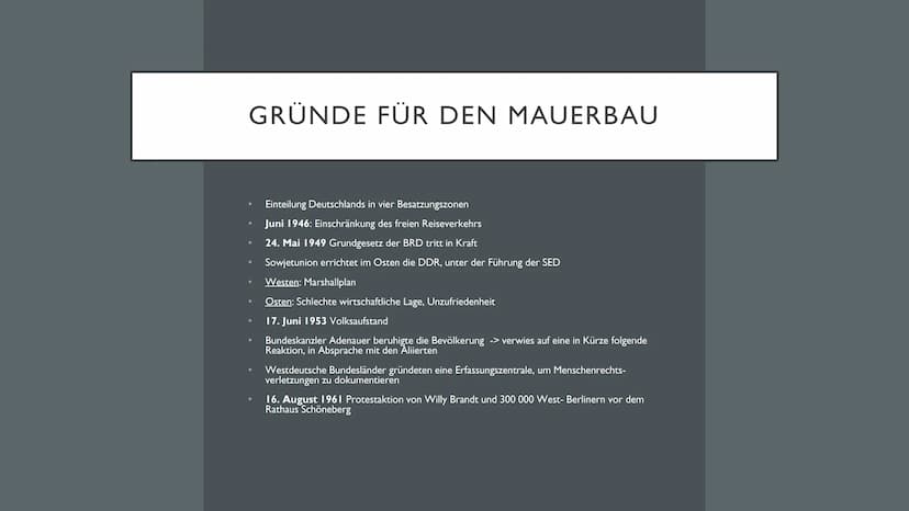 BAU DER
BERLINER
MAUER AGENDA
●
●
●
●
●
●
●
●
Definition
Gründe für den Mauerbau
Der Weg zum Mauerbau
Eckdaten
Aufbau
1961
Fluchtbewegung
To