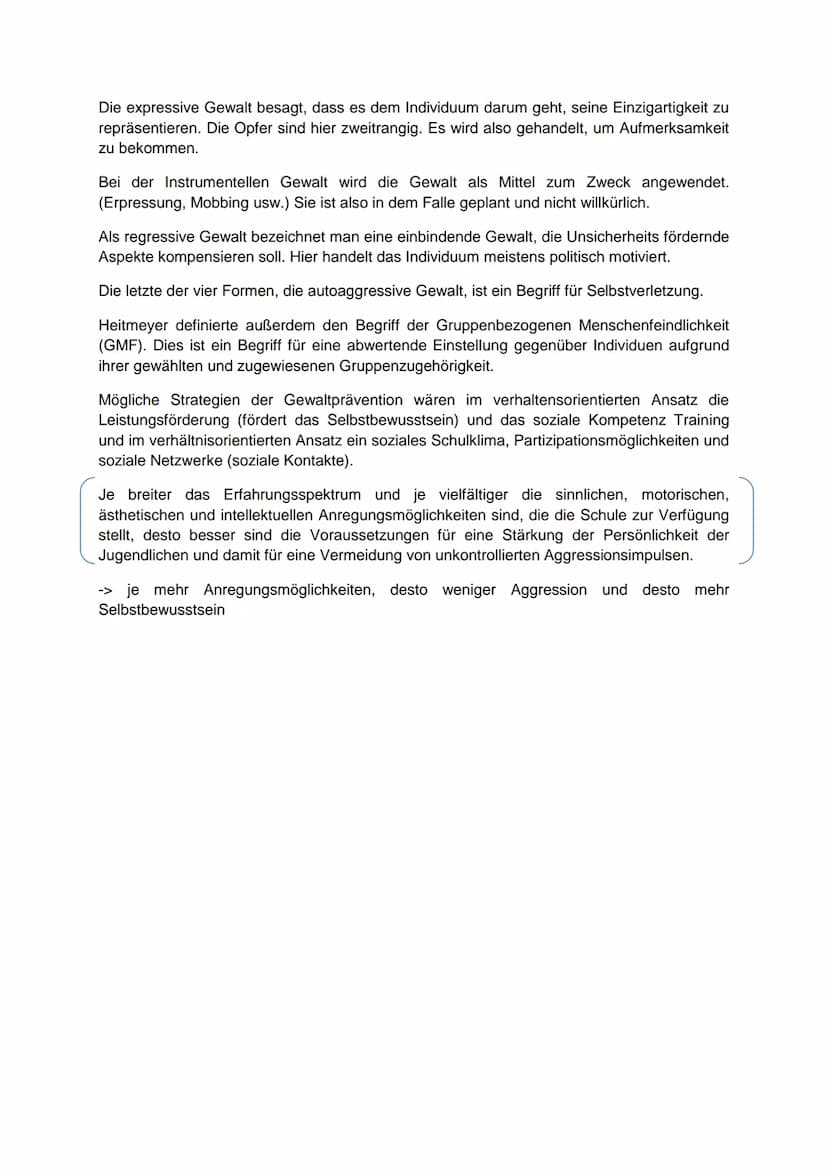 Gewalt-Wilhelm Heitmeyer
Gewalt ist das (in-) direkte Einwirken auf einen Organismus mittels des Körpers,
Gegenständen, verbal oder nonverba