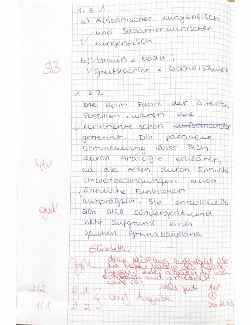 Name:
1.2
Schulaufgabe aus der Biologie (ABA (12/1)
am 17.11.2023
Achten Sie auf eine saubere, äußere Form und die korrekte Verwendung der F