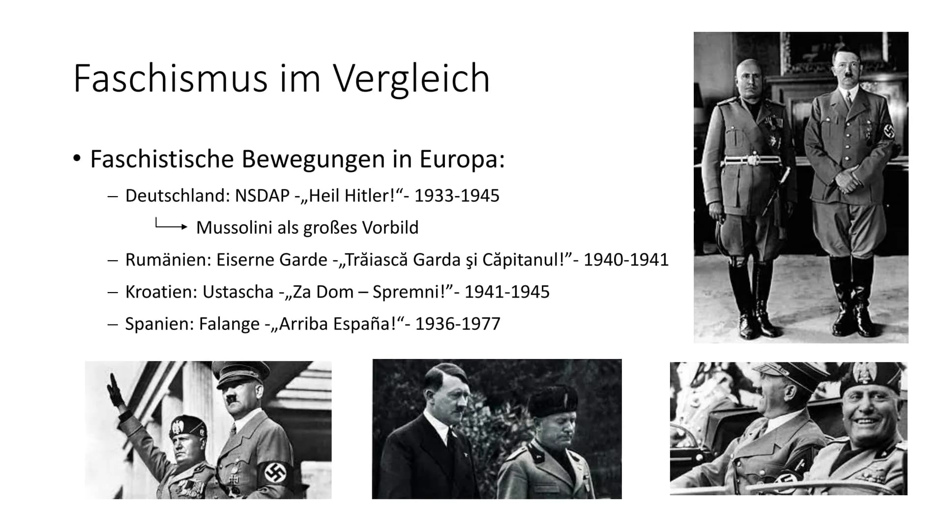 Faschismus
(von italienisch fascio ,,Bund") Gliederung
●
Definition
Faschismus in Italien
- Entstehung
Benito Mussolini
●
Biographie
- Parte