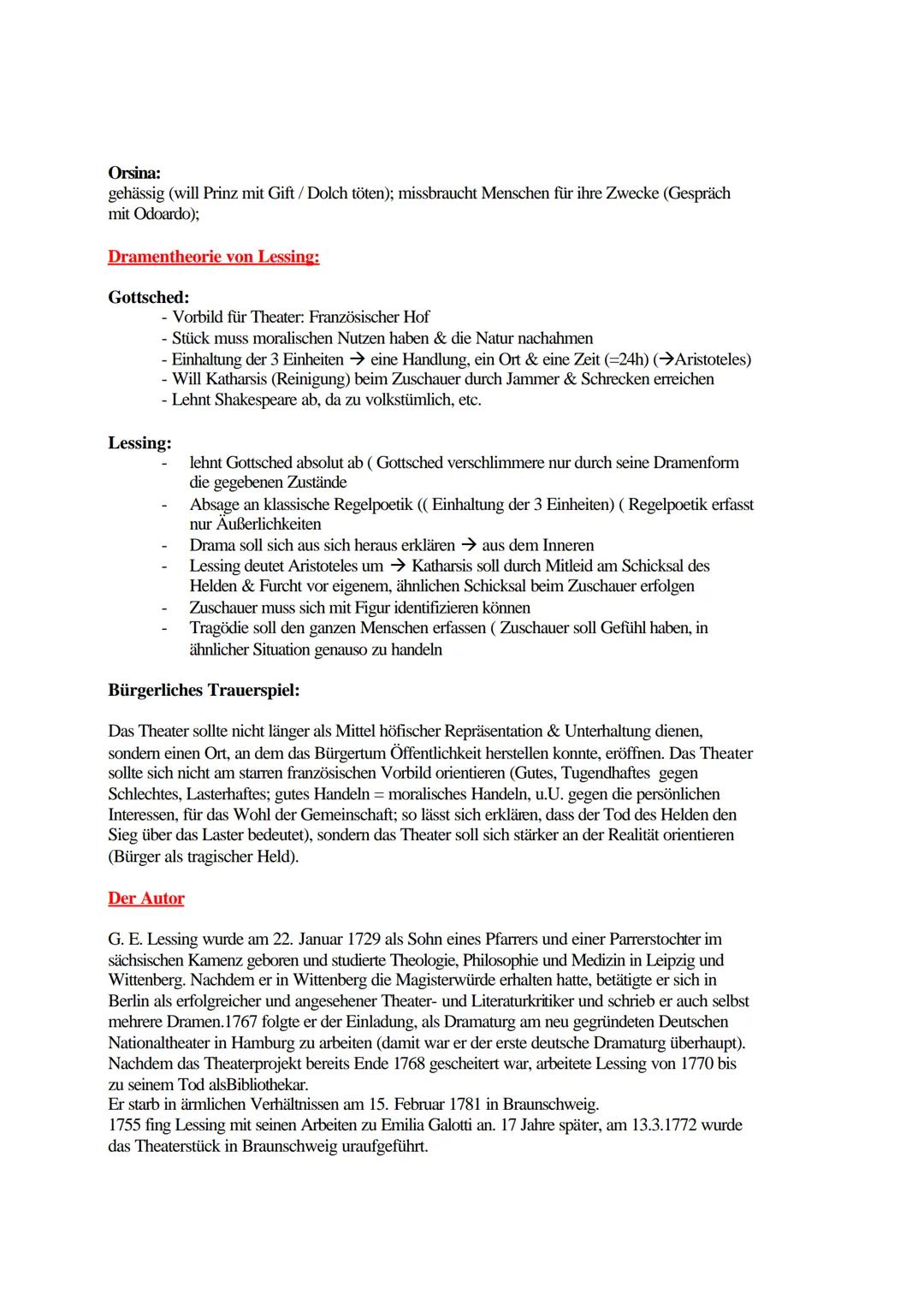 # Emilia Galotti

## Thematik:

- Lessing zeigt, wie eine bürgerliche Familie zwischen Ansprüchen ihrer eigenen privaten Moral &
der mit pol