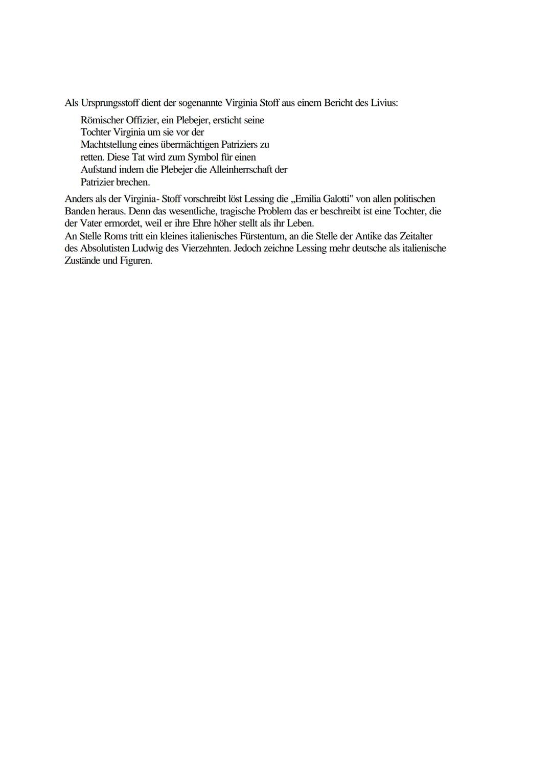 # Emilia Galotti

## Thematik:

- Lessing zeigt, wie eine bürgerliche Familie zwischen Ansprüchen ihrer eigenen privaten Moral &
der mit pol