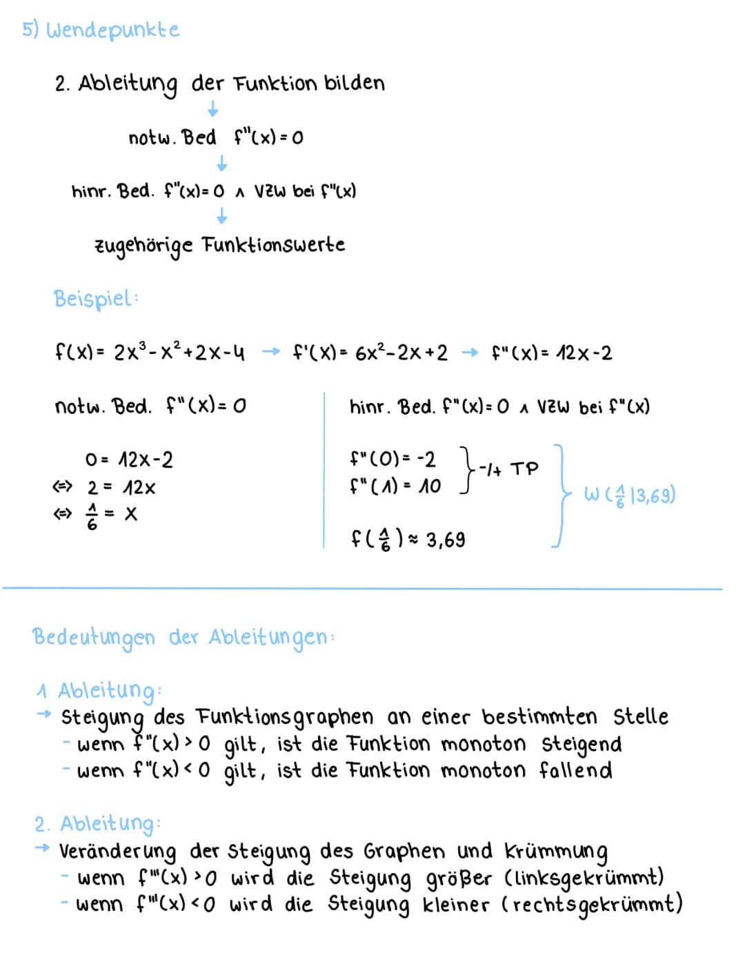 FUNKTIONSUNTERSUCHUNG (ganzrationale Funktion)
1) Symmetrieverhalten
für f(x) + f(-x) einsetzen
· wenn f(-x) = f(x) gilt, ist die Funktion a
