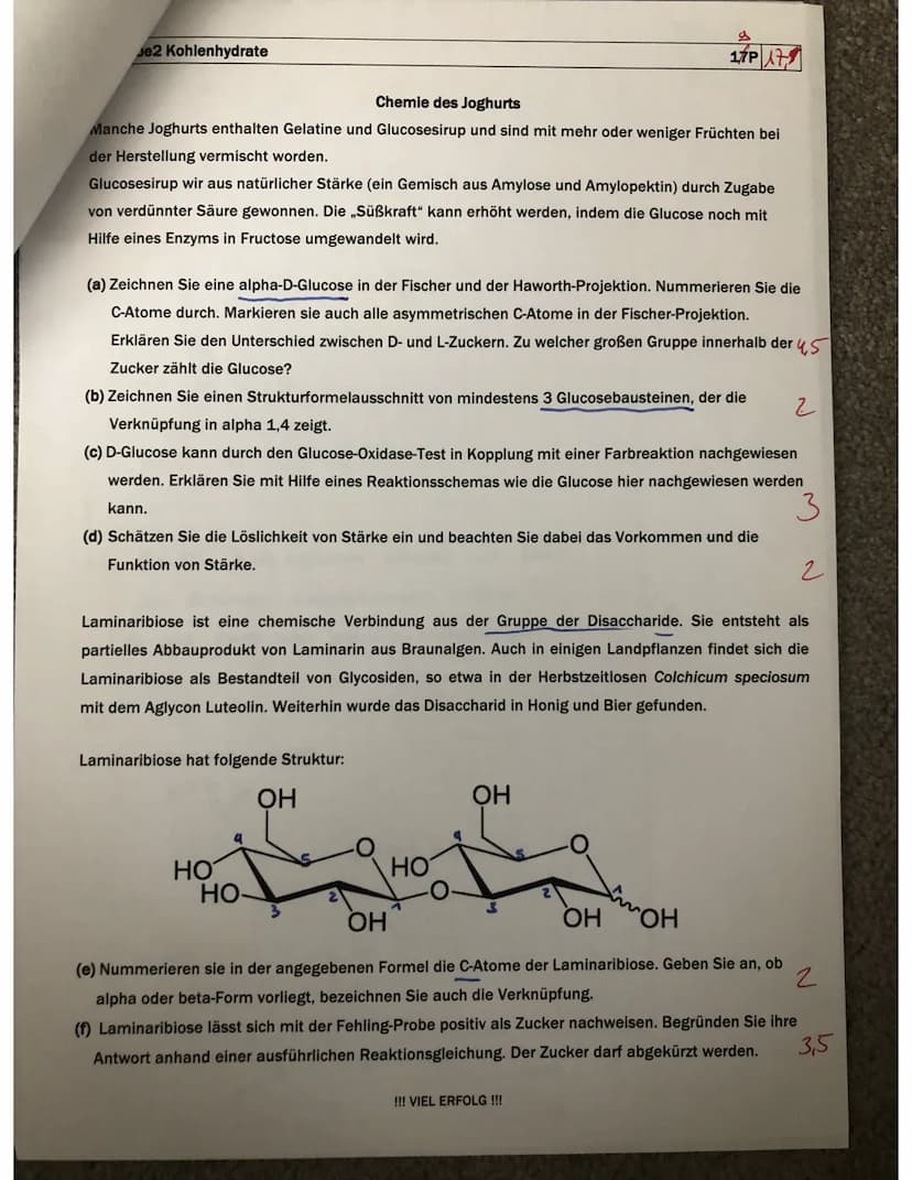 Vor- und Nachname: Datum:
95/88
Aufgabe 1 Aminosäuren und Proteine
Chemie KS1 - 2std. - Arbeit 01
1
5,5
(b) Was sind essentielle Aminosäuren