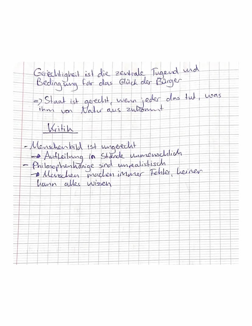 
<p>Platon, ein bedeutender antiker Philosoph, verfolgte in seiner Staatsphilosophie das oberste Ziel der Gerechtigkeit. Er war der Ansicht,