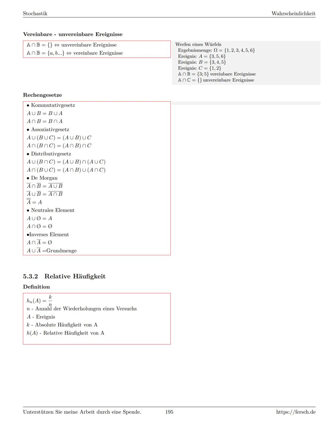 Inhaltsverzeichnis
1 Algebra
1.1 Grundlagen
Formelsammlung Mathematik
1.1.1 Mengen
1.1.2 Mengenoperationen
1.1.3 Zahlenmengen
1.1.4 Primfakt