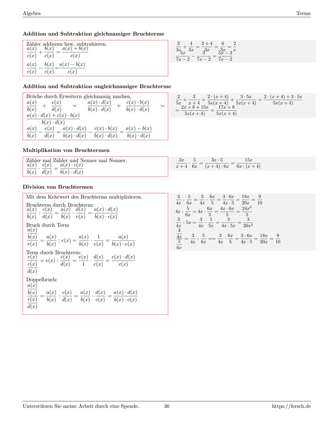 Inhaltsverzeichnis
1 Algebra
1.1 Grundlagen
Formelsammlung Mathematik
1.1.1 Mengen
1.1.2 Mengenoperationen
1.1.3 Zahlenmengen
1.1.4 Primfakt