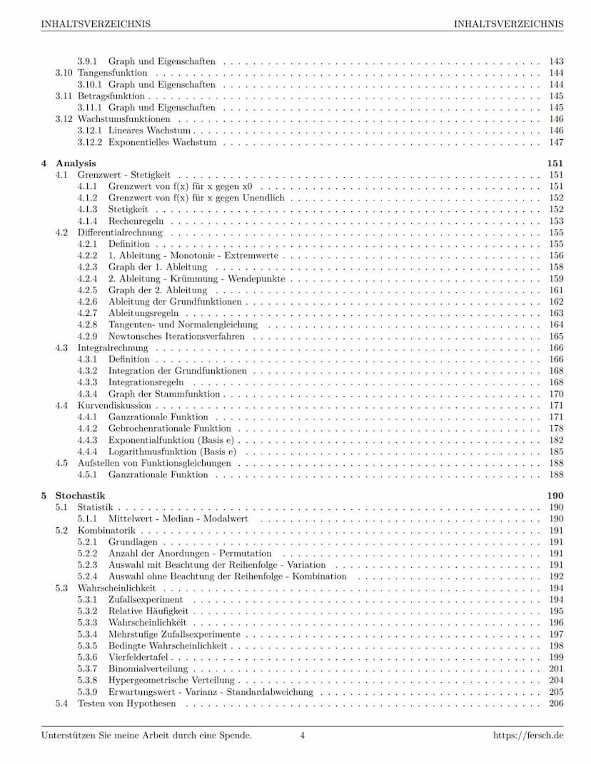 Inhaltsverzeichnis
1 Algebra
1.1 Grundlagen
Formelsammlung Mathematik
1.1.1 Mengen
1.1.2 Mengenoperationen
1.1.3 Zahlenmengen
1.1.4 Primfakt