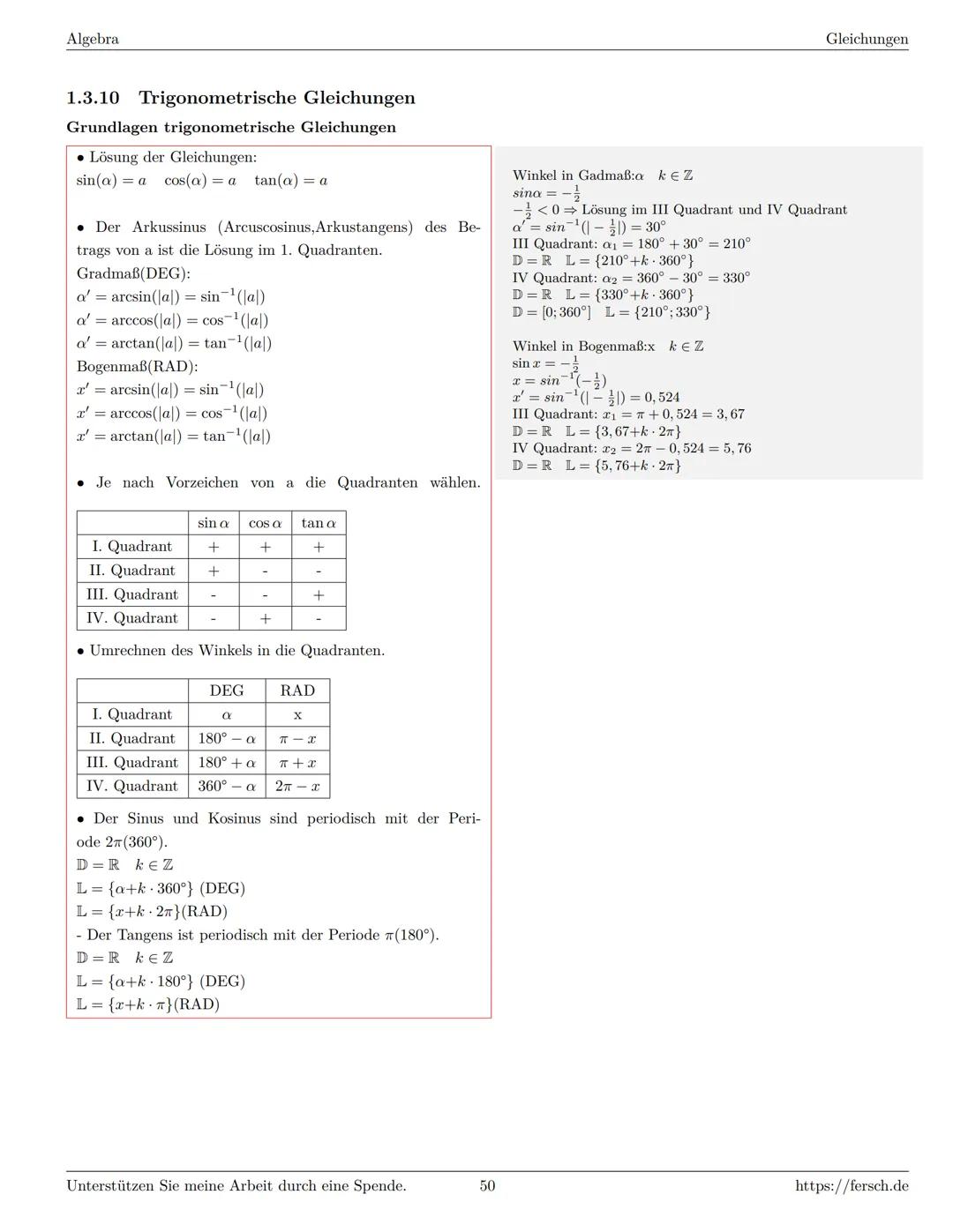 Inhaltsverzeichnis
1 Algebra
1.1 Grundlagen
Formelsammlung Mathematik
1.1.1 Mengen
1.1.2 Mengenoperationen
1.1.3 Zahlenmengen
1.1.4 Primfakt