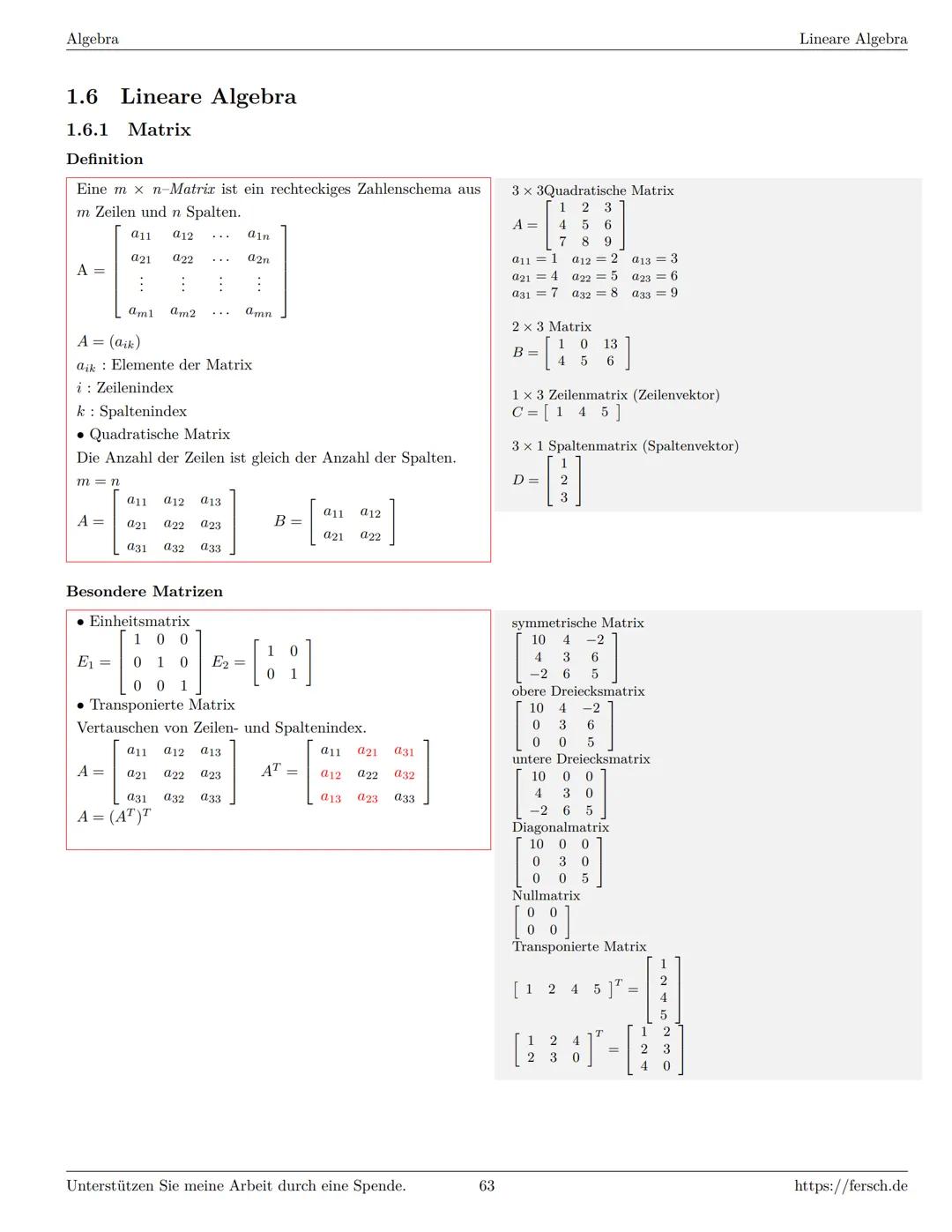 Inhaltsverzeichnis
1 Algebra
1.1 Grundlagen
Formelsammlung Mathematik
1.1.1 Mengen
1.1.2 Mengenoperationen
1.1.3 Zahlenmengen
1.1.4 Primfakt