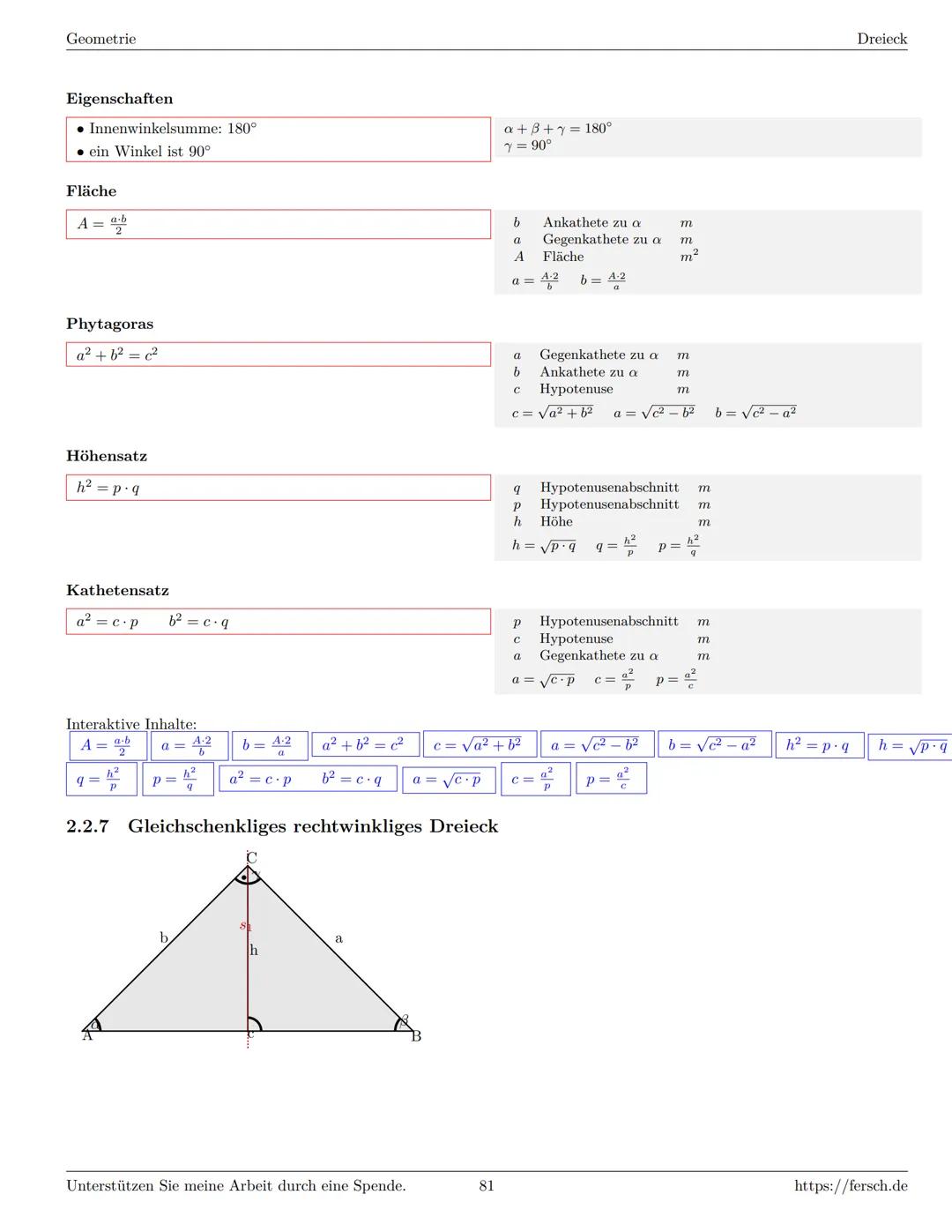 Inhaltsverzeichnis
1 Algebra
1.1 Grundlagen
Formelsammlung Mathematik
1.1.1 Mengen
1.1.2 Mengenoperationen
1.1.3 Zahlenmengen
1.1.4 Primfakt