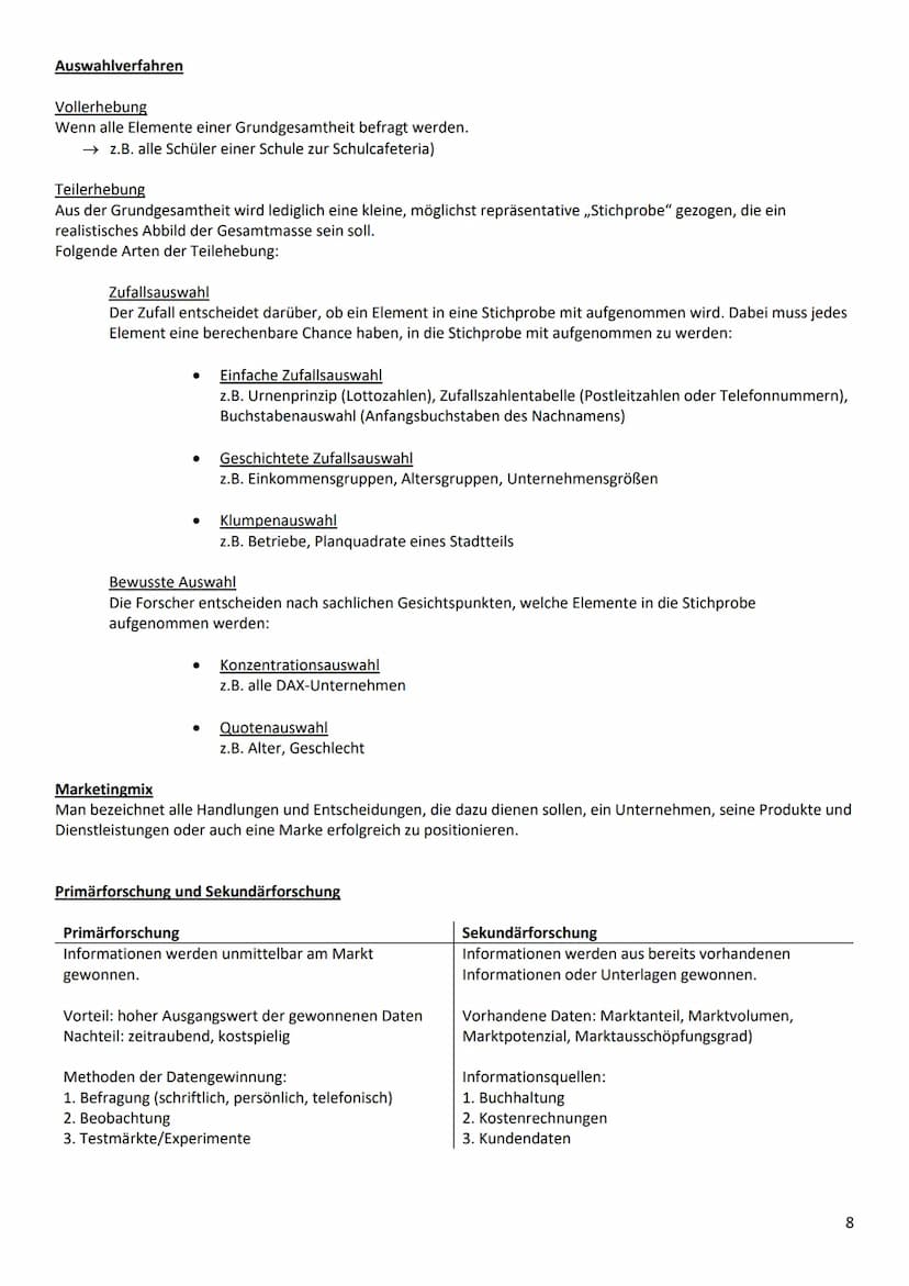 TAF 12.1 Marketing
Arten und Methoden der Marktforschung
Definition:
Ziele:
Mit Marketing wird ein Unternehmen vom Markt hergeführt. Der Kun