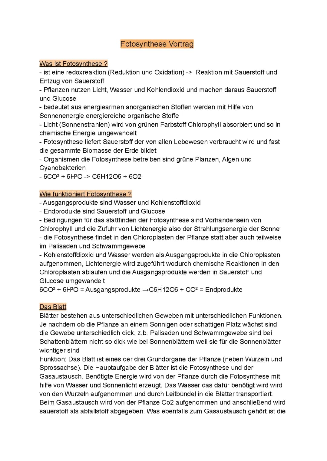 Präsentation Fotosynthese 