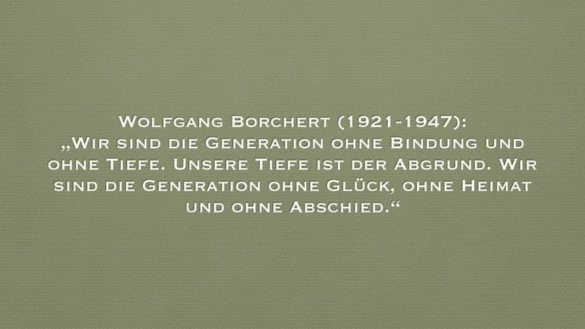 Die Literatur in der BRD (1945-1989)
Historischer Einblick:
: Ende des Zweiten Weltkrieges mit der bedingungslosen Kapitulation
●
Deutschlan