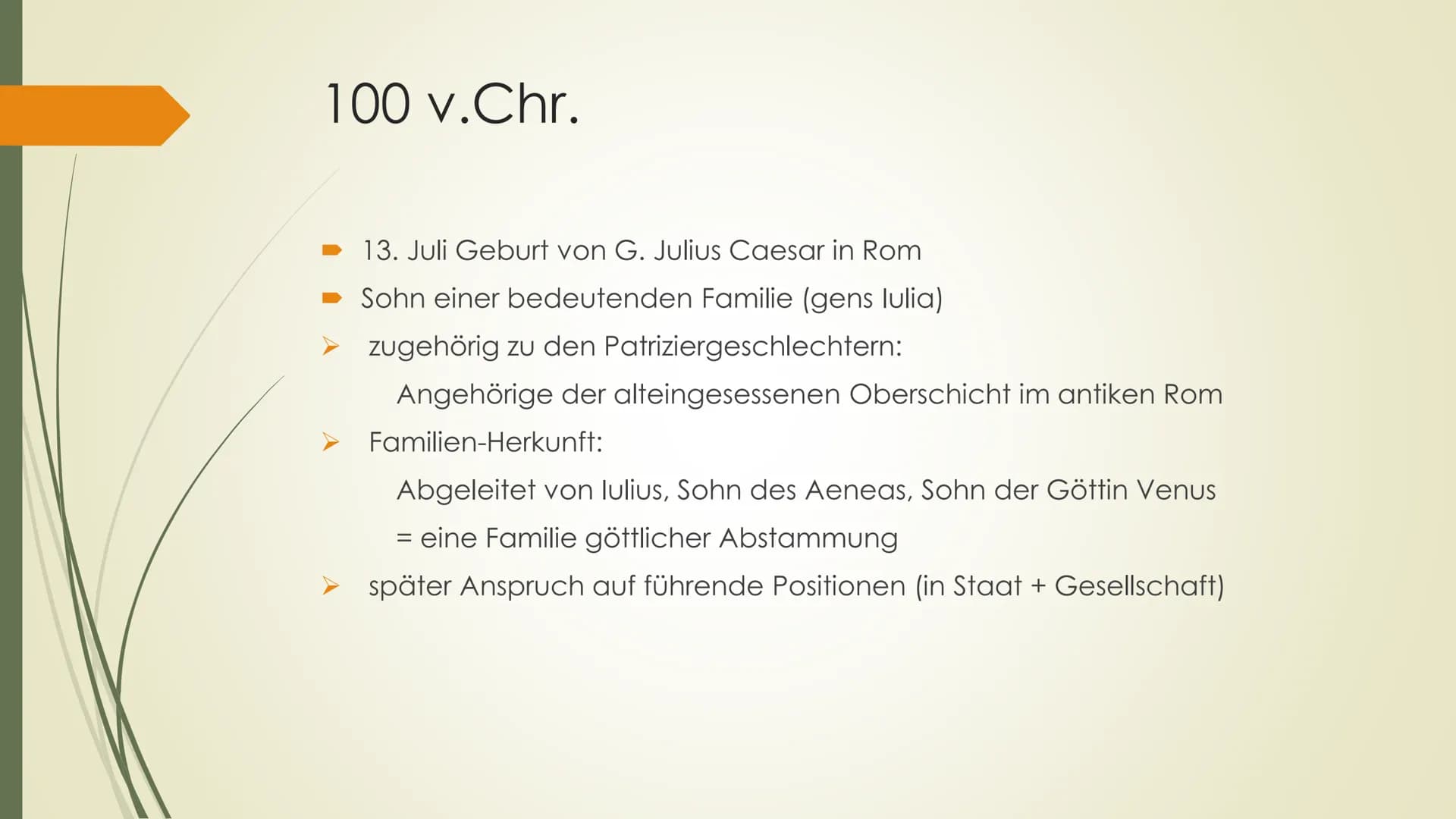 Gaius Julius Caesar
von: Wislove und Ina Inhaltsverzeichnis
➡ Biografie von Gaius Julius Caesar
Zusammenfassung der Biografie
Quiz
➡ Quellen