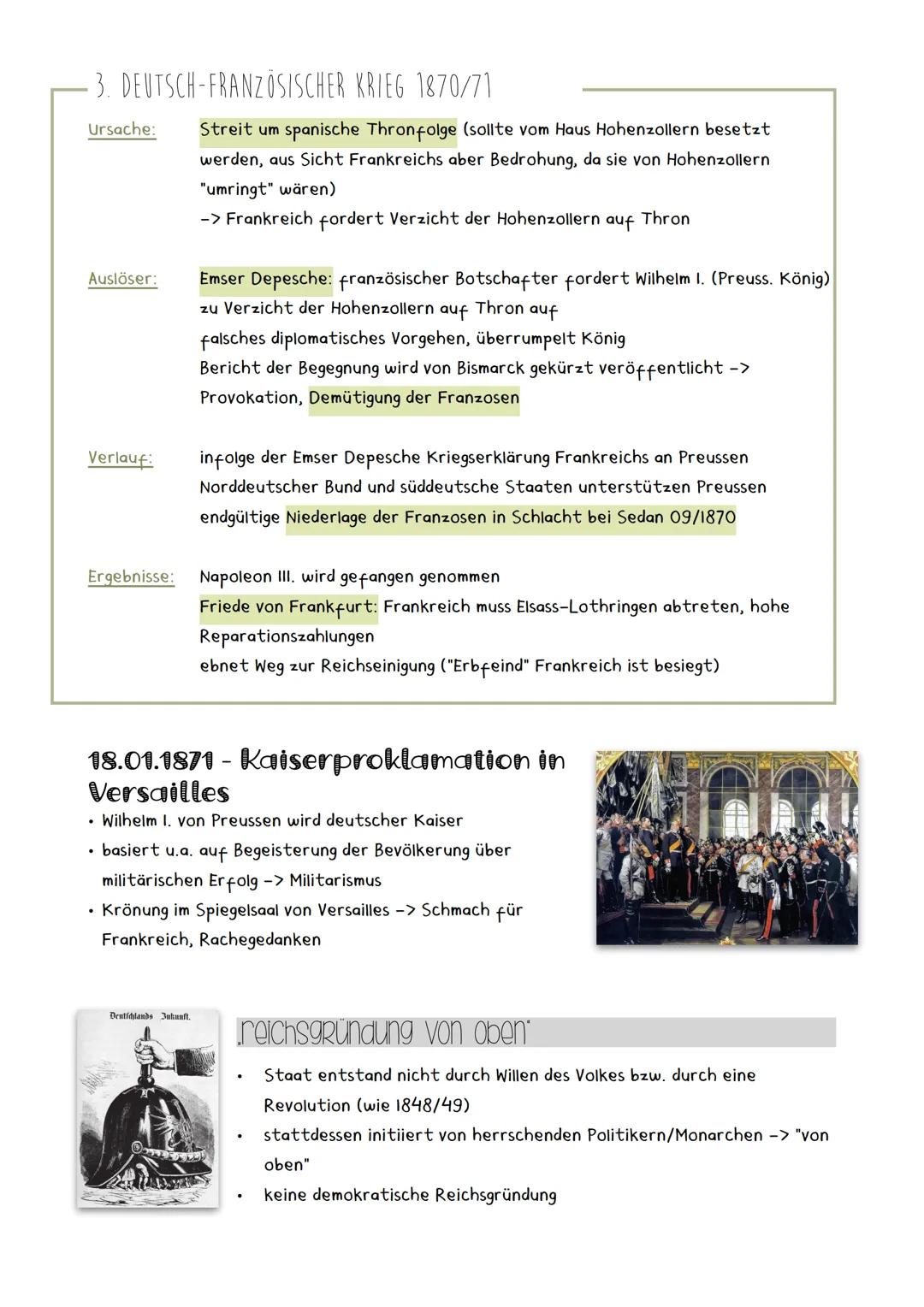 Reichseinigungsprozess
1. DEUTSCH-DÄNISCHER KRIEG 1864
Auslöser: Schleswig-Holstein-Frage (dänische Regierung versucht, Schleswig mehr in
dä