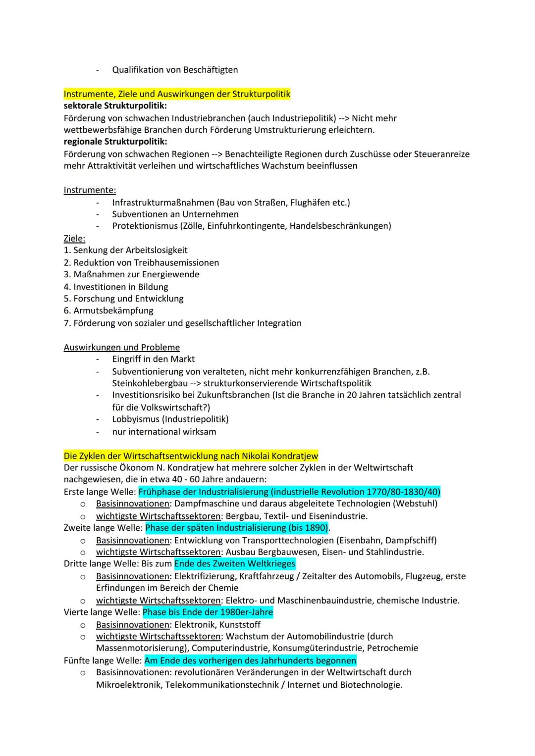 Industrie / Wirtschaft im Wandel - Lernzettel
Strukturwandel
... ist die mit der marktwirtschaftlichen Dynamik verbundenen, mehr oder wenige