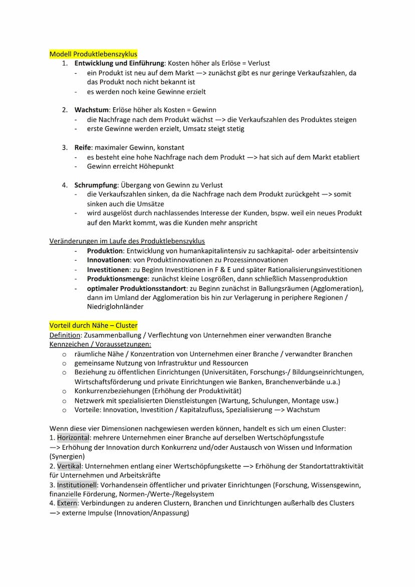 Industrie / Wirtschaft im Wandel - Lernzettel
Strukturwandel
... ist die mit der marktwirtschaftlichen Dynamik verbundenen, mehr oder wenige
